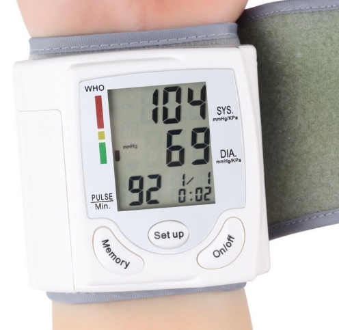 LCD Display Sphygmomanometers pulsometer Wrist Blood Pressure Monitor Heart Beat Rate
