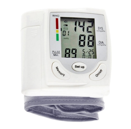 LCD Display Sphygmomanometers pulsometer Wrist Blood Pressure Monitor Heart Beat Rate