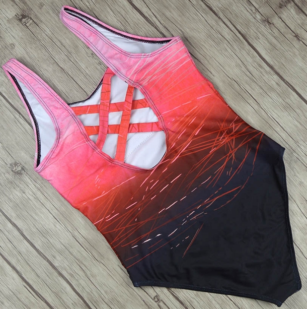 Sexy One Piece Swimsuit Female Women Swimwear High Neck Bandage Criss Cross Bather Monokini