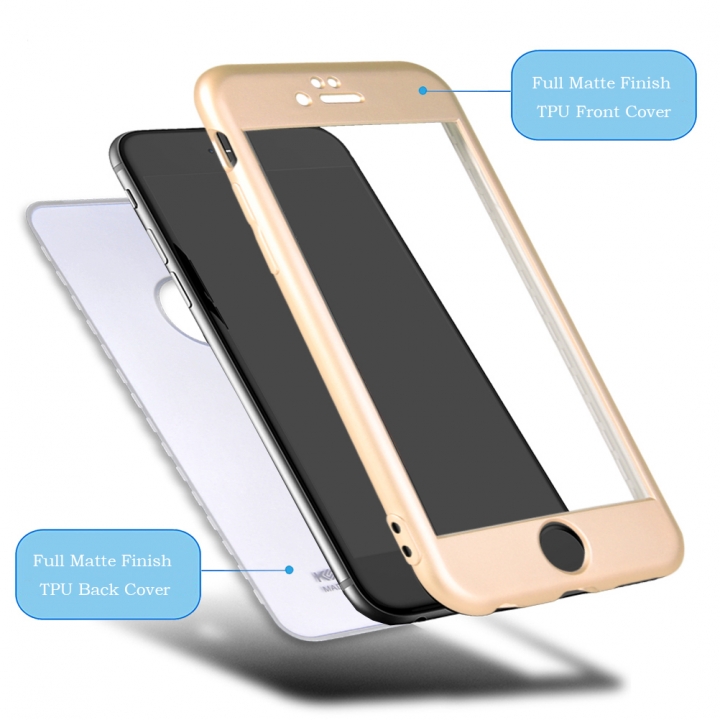 TPU Matte Finish Slim Cover 2 in 1 Full Coverage Protection Case for Samsung Galaxy S7