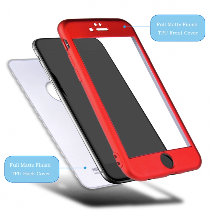 TPU Matte Finish Slim Cover 2 in 1 Full Coverage Protection Case for Samsung Galaxy S7
