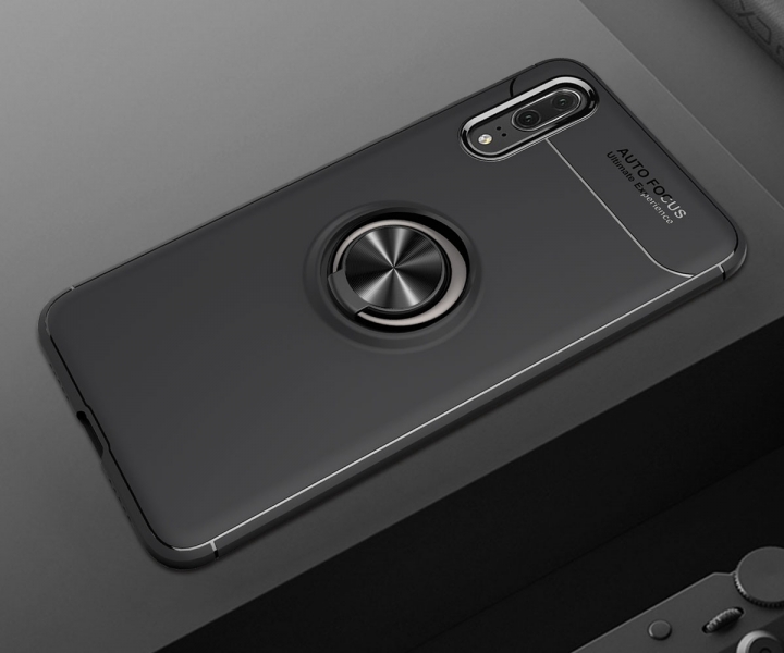 [Ring Bracket]TPU Shock Absorber Shell Creative Magnetic Car Bracket Cover for Huawei P20 Pro