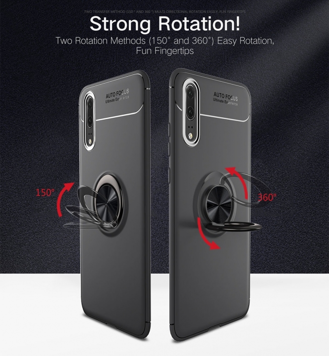 [Ring Bracket]TPU Shock Absorber Shell Creative Magnetic Car Bracket Cover for Huawei P20 Pro