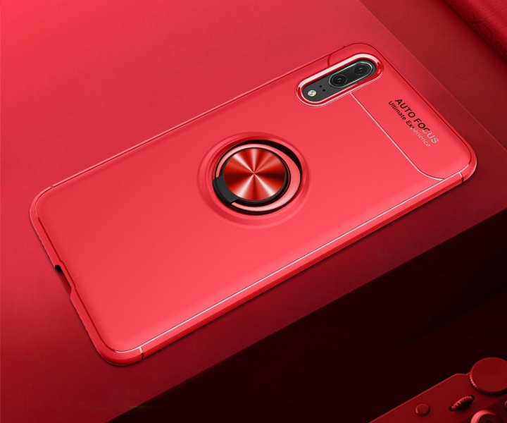 [Ring Bracket]TPU Shock Absorber Shell Creative Magnetic Car Bracket Cover for Huawei P20 Pro