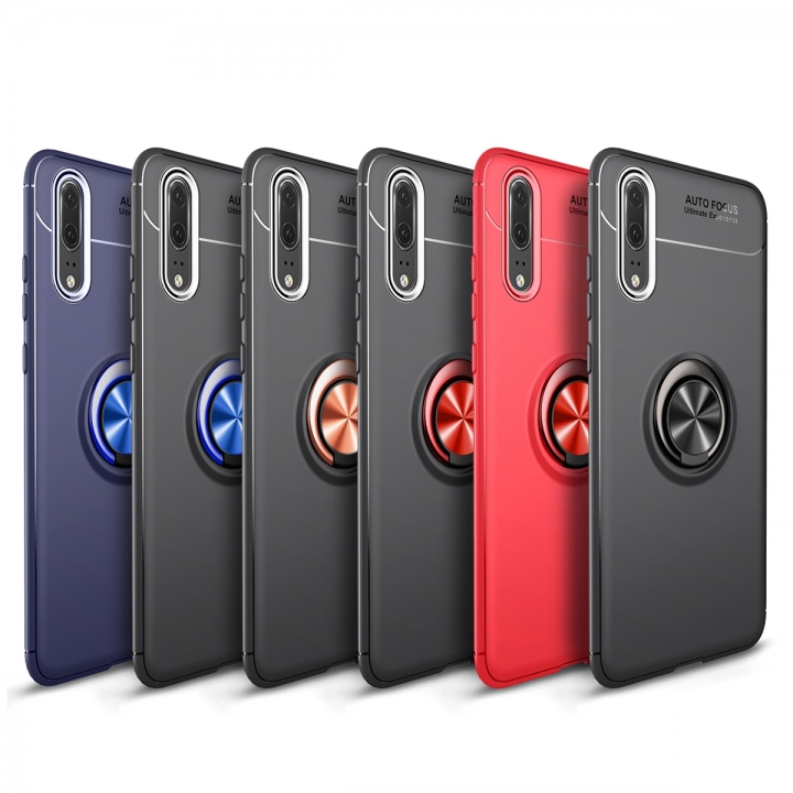 [Ring Bracket]TPU Shock Absorber Shell Creative Magnetic Car Bracket Cover for Huawei P20 Pro