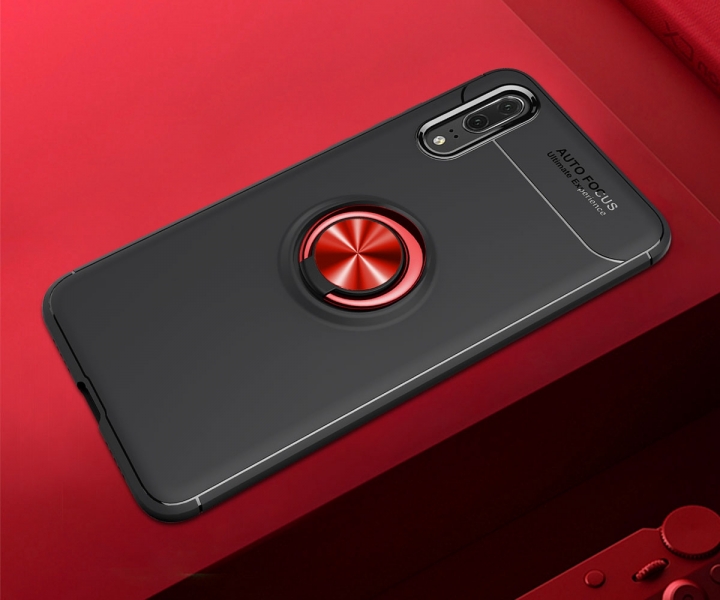 [Ring Bracket]TPU Shock Absorber Shell Creative Magnetic Car Bracket Cover for Huawei P20 Pro