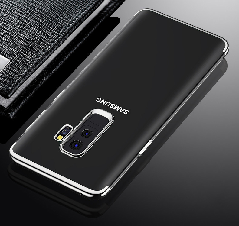 Soft TPU Transparent Plating Frame Shockproof Case for Samsung Galaxy S9 Plus
