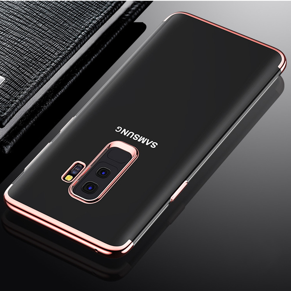 Soft TPU Transparent Plating Frame Shockproof Case for Samsung Galaxy S9 Plus