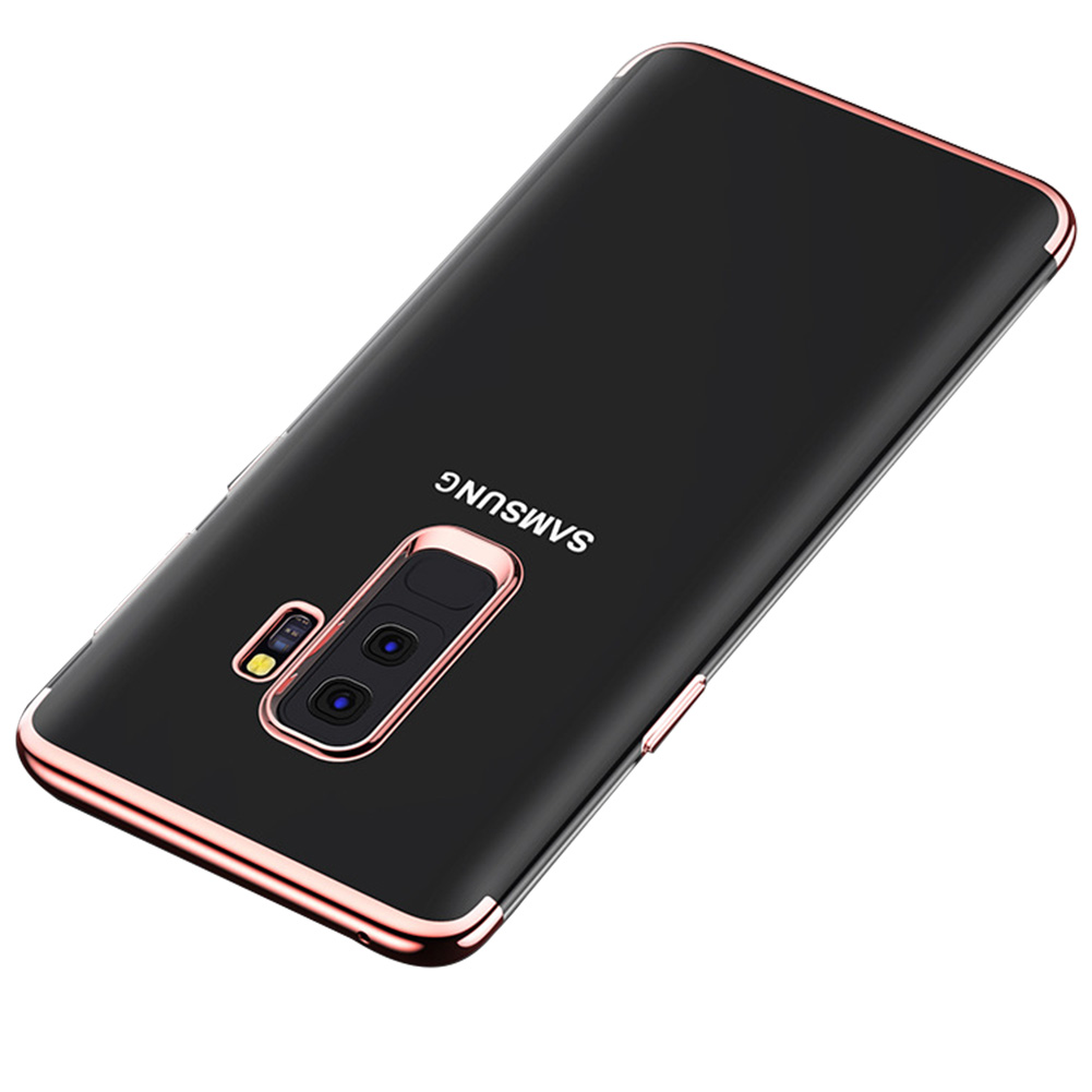 Soft TPU Transparent Plating Frame Shockproof Case for Samsung Galaxy S9 Plus