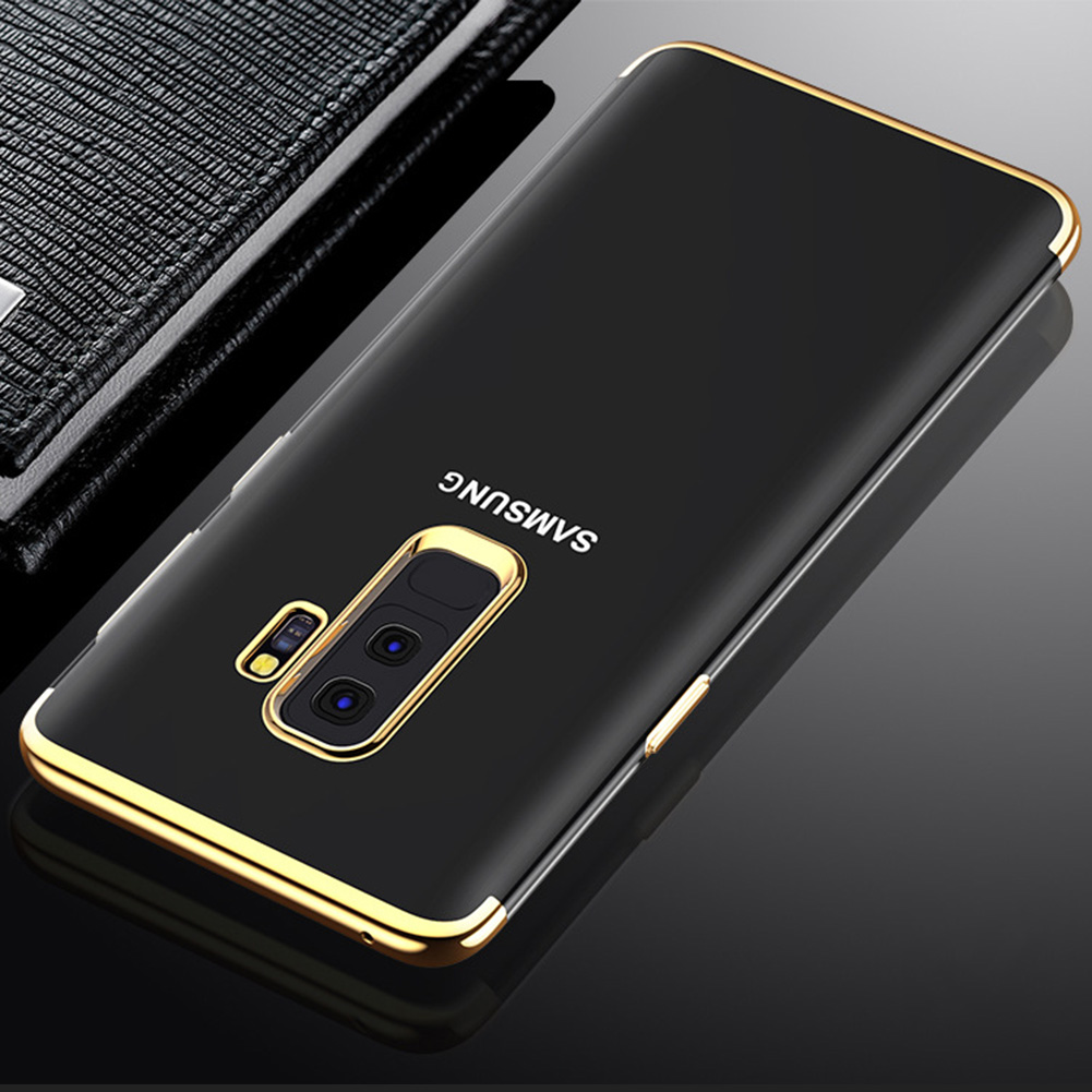 Soft TPU Transparent Plating Frame Shockproof Case for Samsung Galaxy S9 Plus