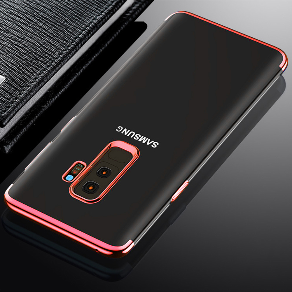 Soft TPU Transparent Plating Frame Shockproof Case for Samsung Galaxy S9 Plus