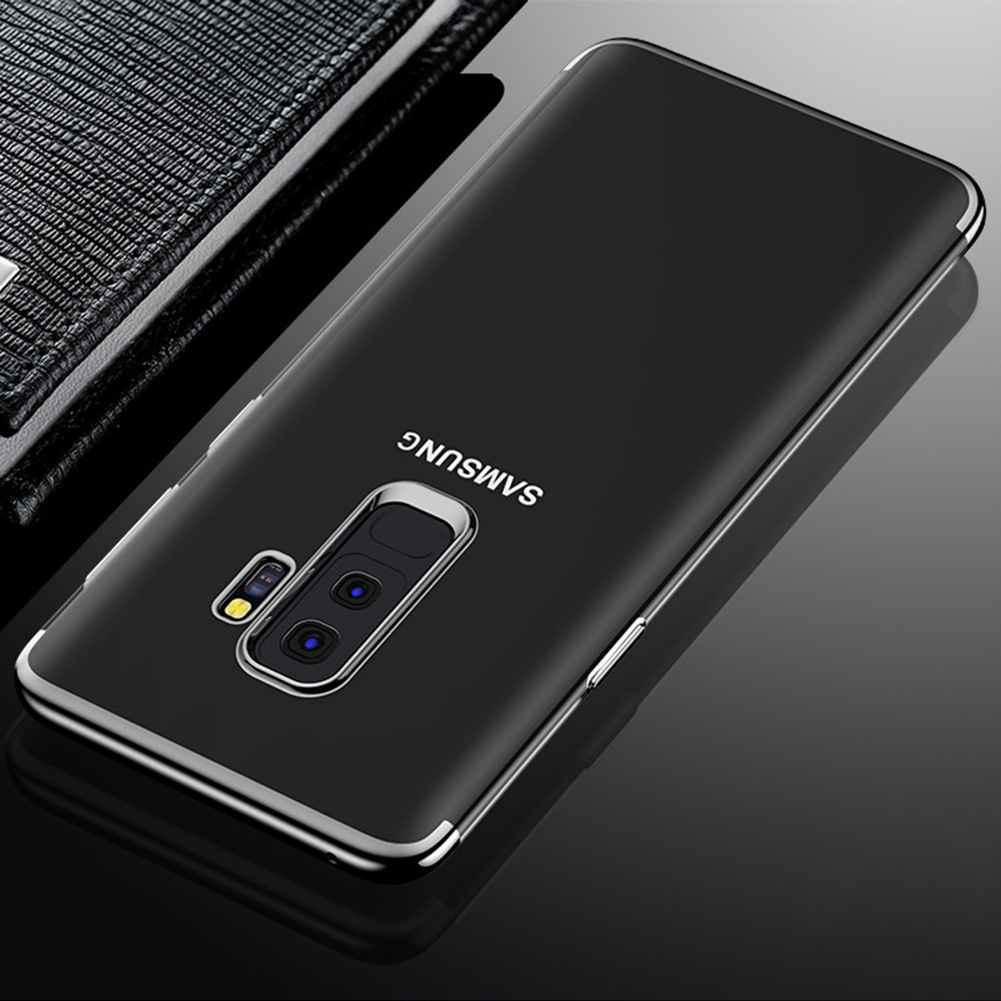 Soft TPU Transparent Plating Frame Shockproof Case for Samsung Galaxy S9 Plus