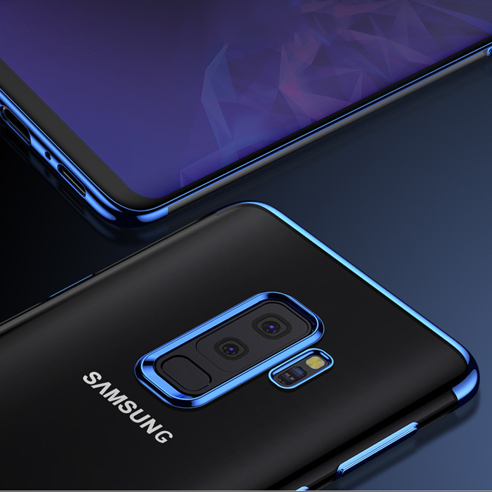 Soft TPU Transparent Plating Frame Shockproof Case for Samsung Galaxy S9 Plus