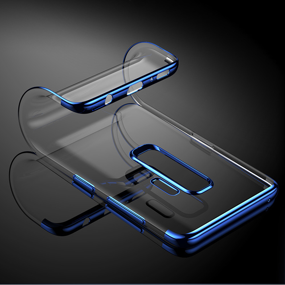 Soft TPU Transparent Plating Frame Shockproof Case for Samsung Galaxy S9 Plus