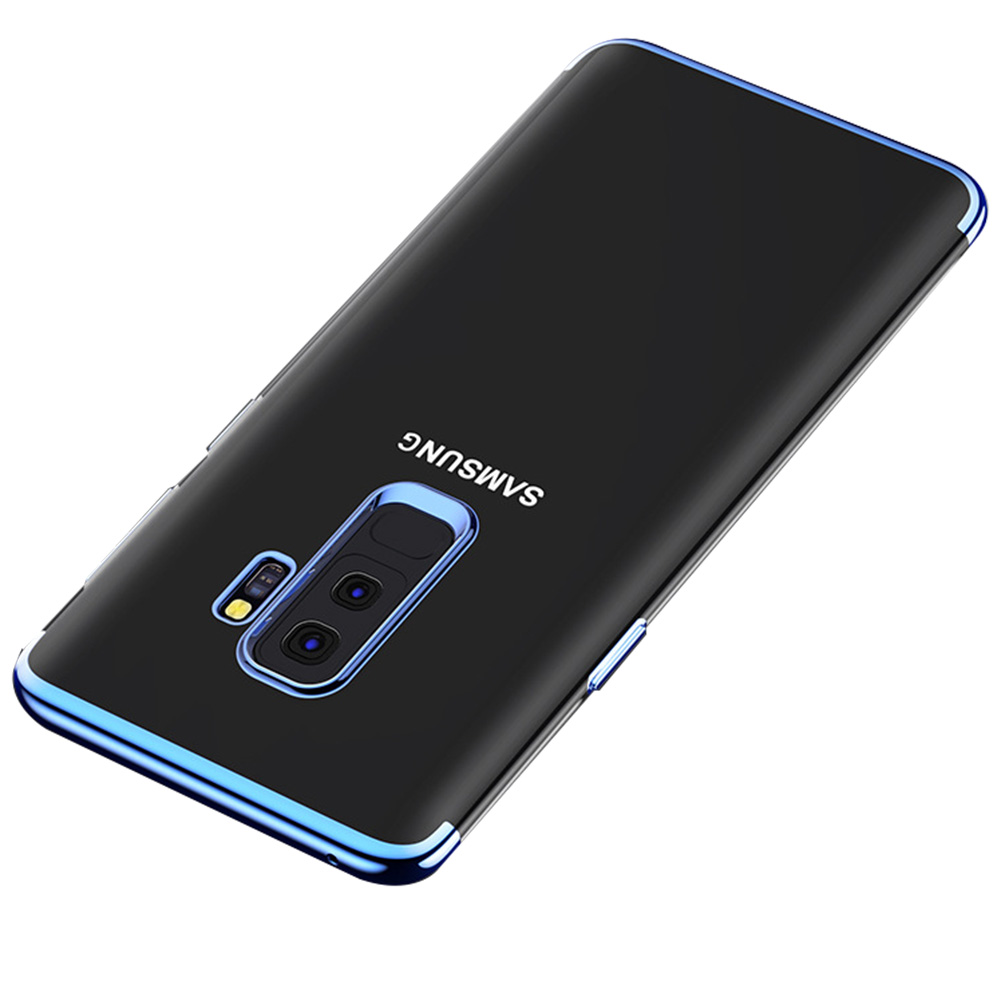 Soft TPU Transparent Plating Frame Shockproof Case for Samsung Galaxy S9 Plus