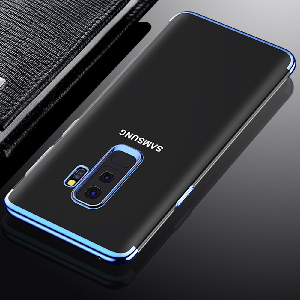 Soft TPU Transparent Plating Frame Shockproof Case for Samsung Galaxy S9 Plus