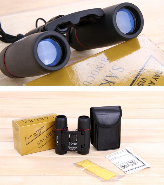 Telescope 30x60 Folding Binoculars with Low Light Vision for outdoor bird watch travell hunt camp
