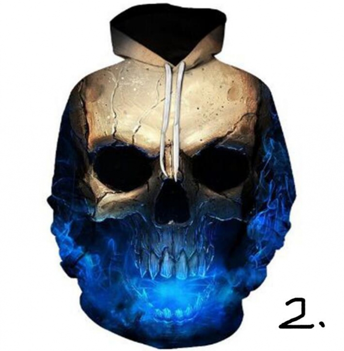 Hot hoody 3d Skull Hoodies Fashion Winter Spring Sportswear Hip Hop Tracksuit Hooded Sweatshirt 2019