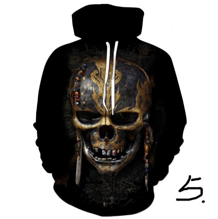 Hot hoody 3d Skull Hoodies Fashion Winter Spring Sportswear Hip Hop Tracksuit Hooded Sweatshirt 2019
