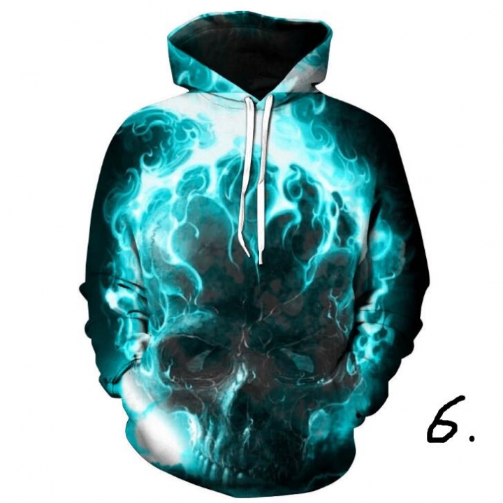 Hot hoody 3d Skull Hoodies Fashion Winter Spring Sportswear Hip Hop Tracksuit Hooded Sweatshirt 2019