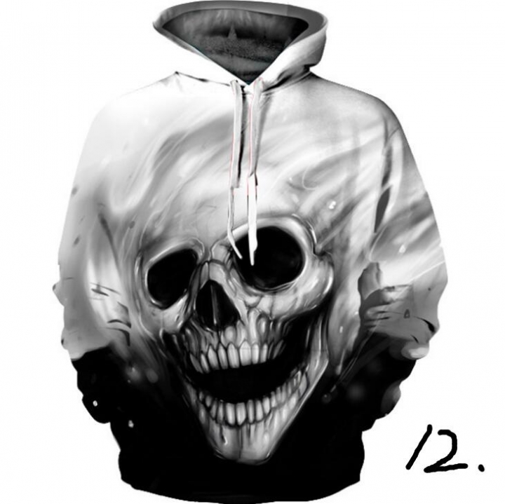 Hot hoody 3d Skull Hoodies Fashion Winter Spring Sportswear Hip Hop Tracksuit Hooded Sweatshirt 2019