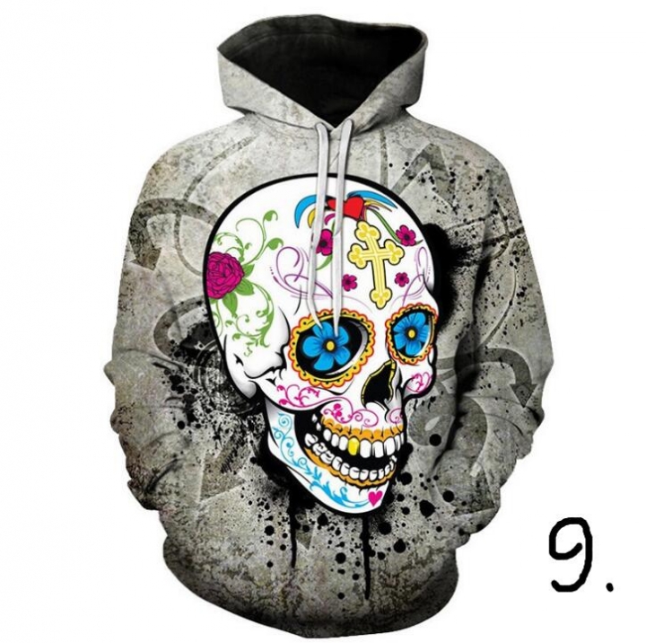 Hot hoody 3d Skull Hoodies Fashion Winter Spring Sportswear Hip Hop Tracksuit Hooded Sweatshirt 2019