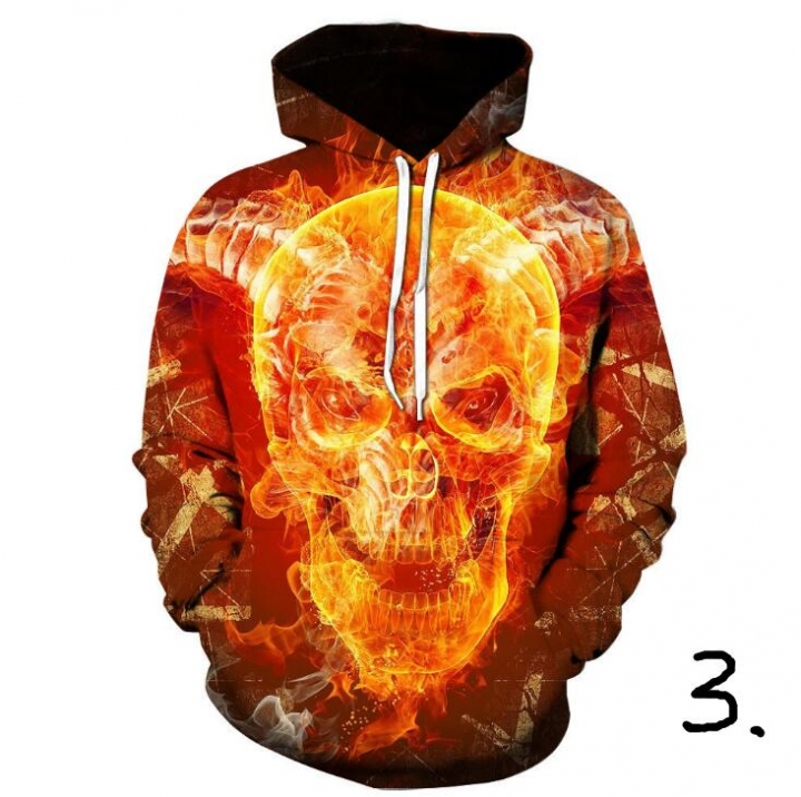 Hot hoody 3d Skull Hoodies Fashion Winter Spring Sportswear Hip Hop Tracksuit Hooded Sweatshirt 2019