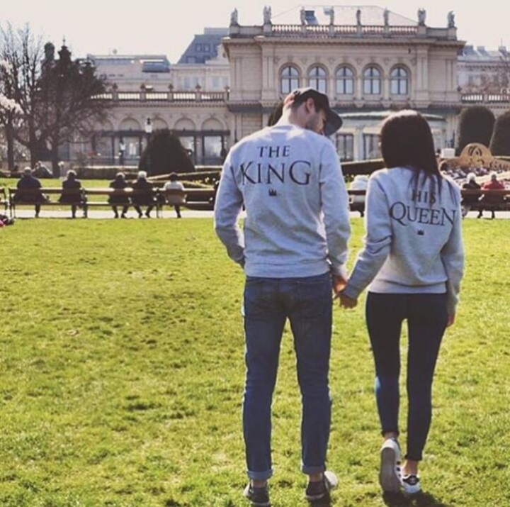 2019 KING Queen Crown Print Unisex Autumn Hoodies Slim Sweatshirt for Couple Lovers Hooded Pullovers