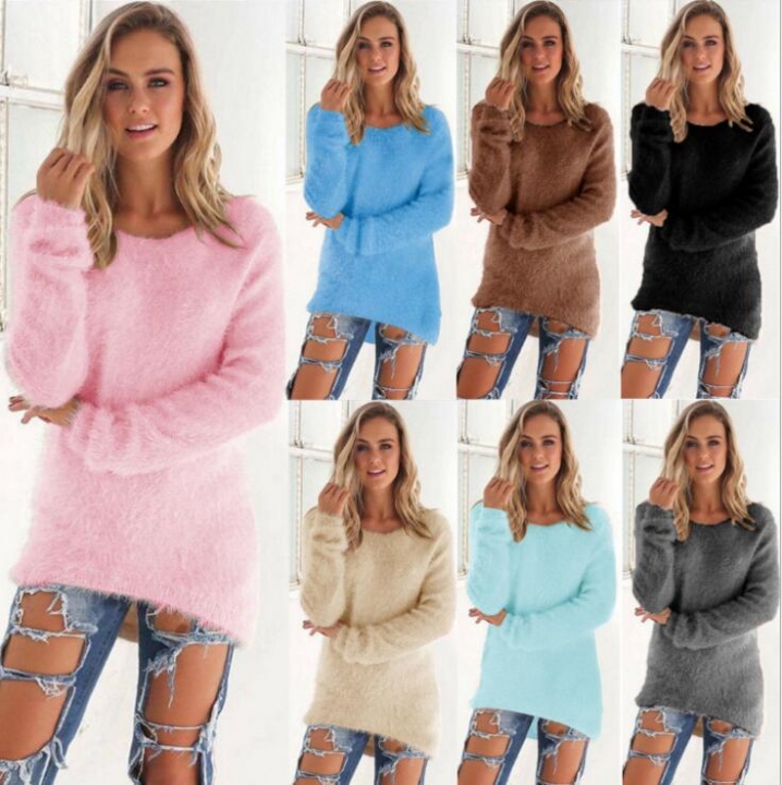 Fashion Sexy Ladies Sweater Coat Long Sleeve Soft Smooth Warm