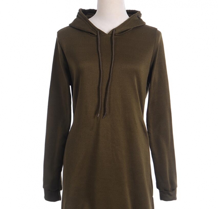 Women Long Sleeve Autumn Winter Ladies Hoodie Dress Casual Hooded Pockets Sportwear Female Fashion