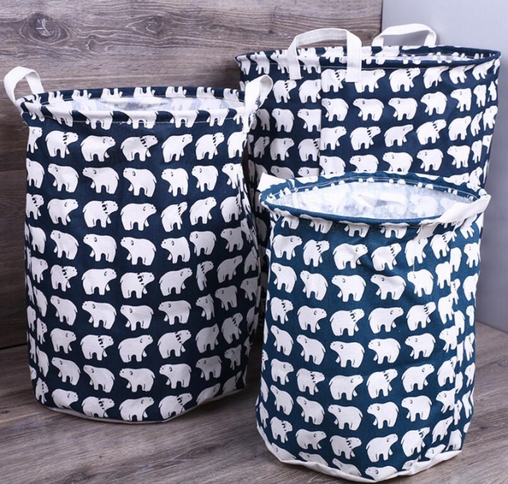 Waterproof Storage Basket Bag Dirty Laundry Basket Bag Clothes Storage Box Sundries Fabric Folding