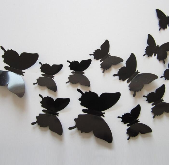 Qualified Wall Stickers12pcs Decal Wall Stickers Home Decorations 3D Butterfly Rainbow PVC Wallpaper
