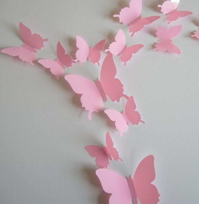 Qualified Wall Stickers12pcs Decal Wall Stickers Home Decorations 3D Butterfly Rainbow PVC Wallpaper