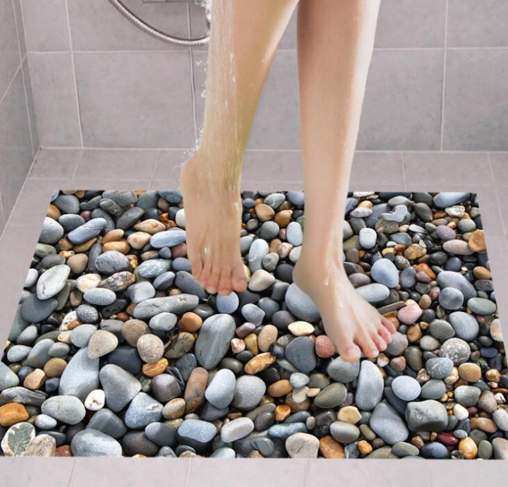 New 3D Labels On Floor Poster Wall Sticker Pebbles Anti-skid Floor Stickers Home Decor Accessories