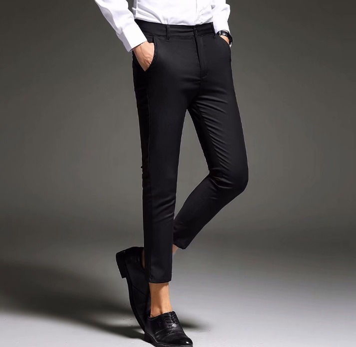 Fashion New High Quality Cotton Men Pants Straight Male Classic Business Casual Trousers Nine points