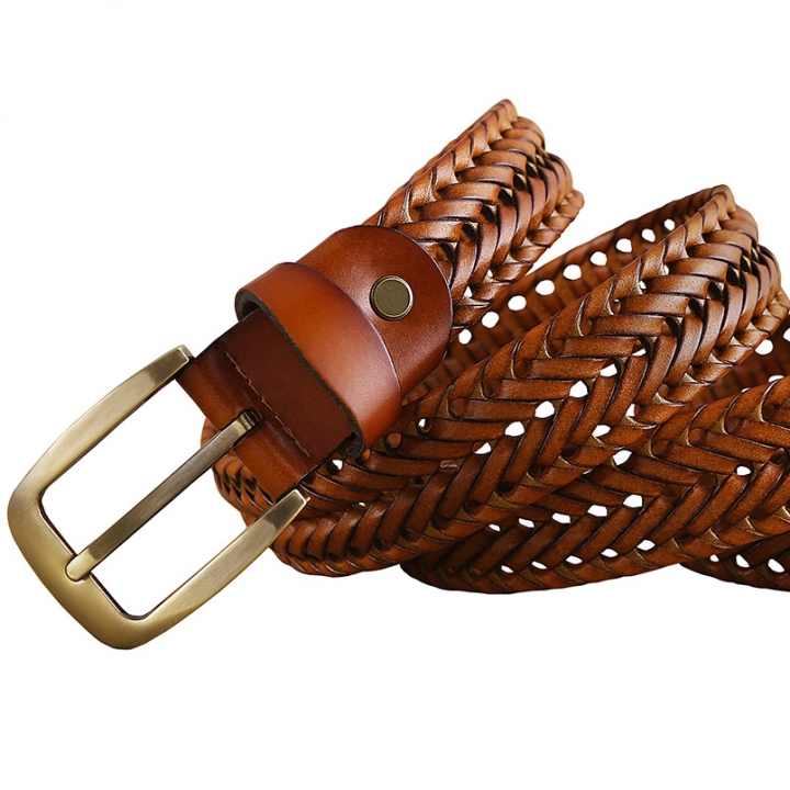 New Braided Belt Man Fashion Mens belts luxury genuine leather Good Cowskin straps men for Jeans