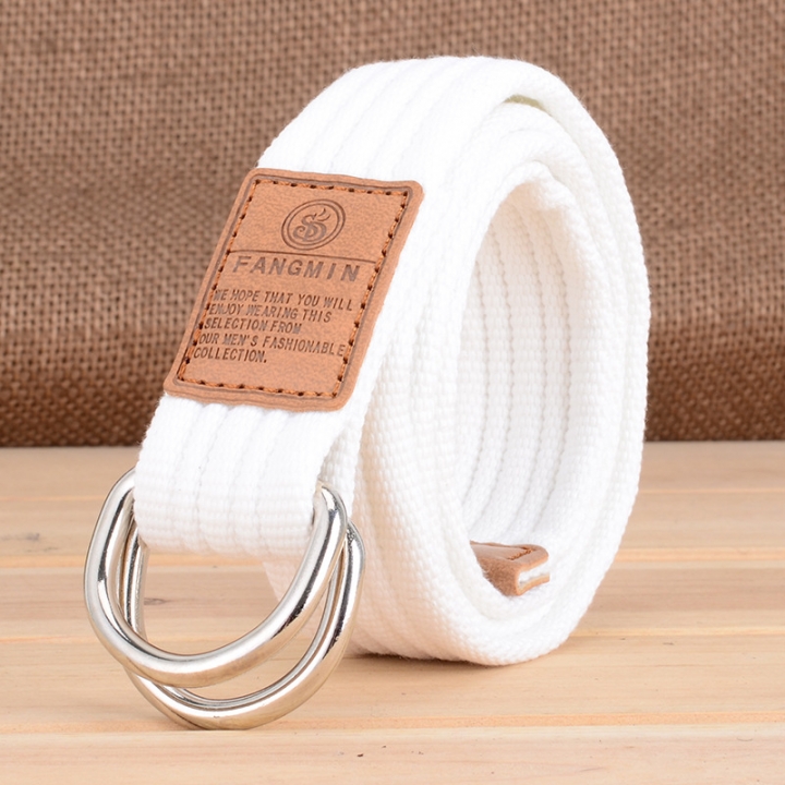 Men and women general canvas belt, leisure business jeans, double buckle belt, outdoor weaving