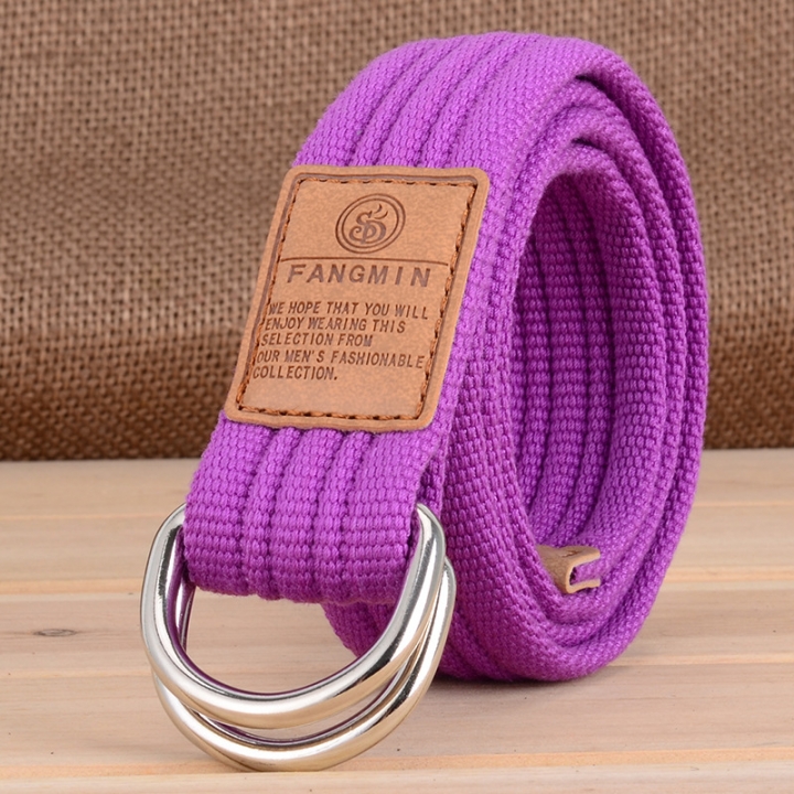 Men and women general canvas belt, leisure business jeans, double buckle belt, outdoor weaving