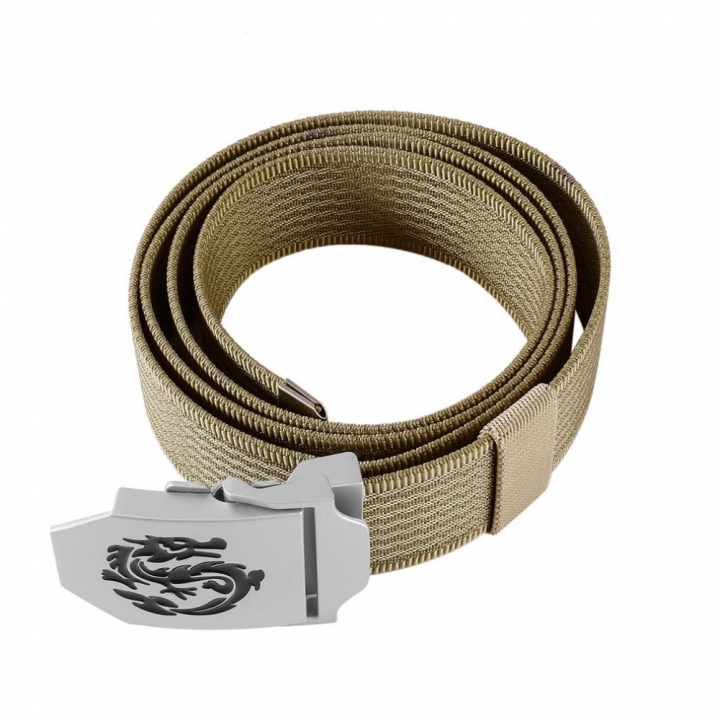 Men's Dragon Pattern Canvas Knitted Belt Automatic Buckle Men Belts Durable Tactical Military