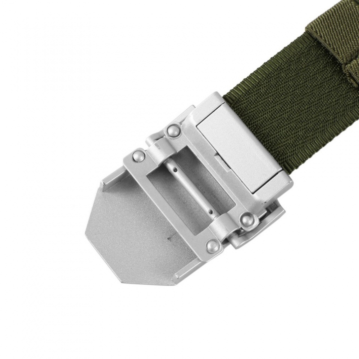 Men's Dragon Pattern Canvas Knitted Belt Automatic Buckle Men Belts Durable Tactical Military