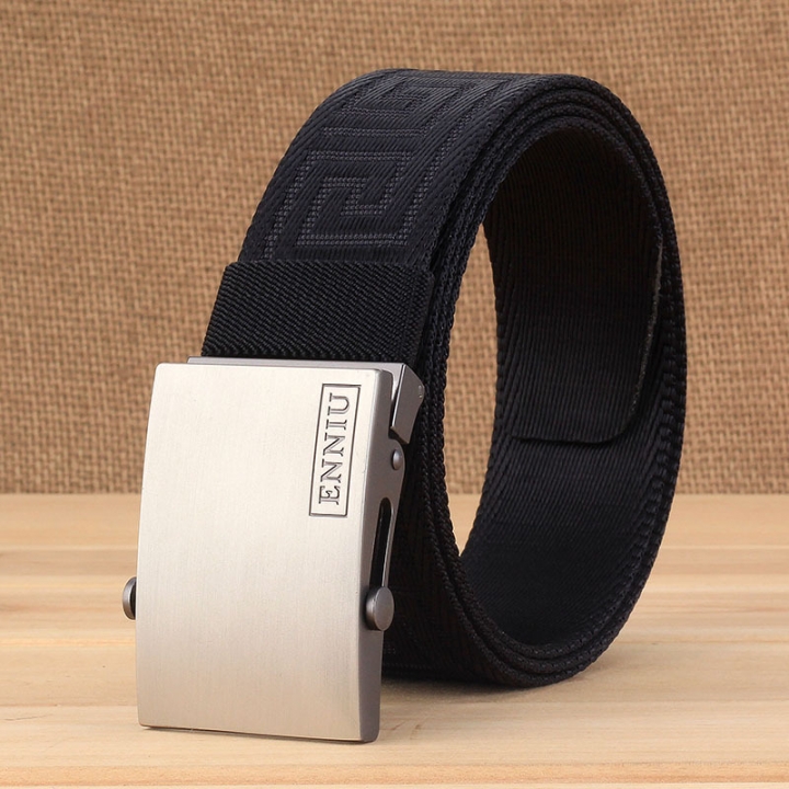 ENNIU nylon belt, men's canvas belt, young student, Korean version, automatic buckle canvas belt