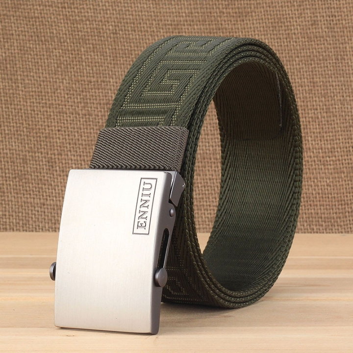 ENNIU nylon belt, men's canvas belt, young student, Korean version, automatic buckle canvas belt