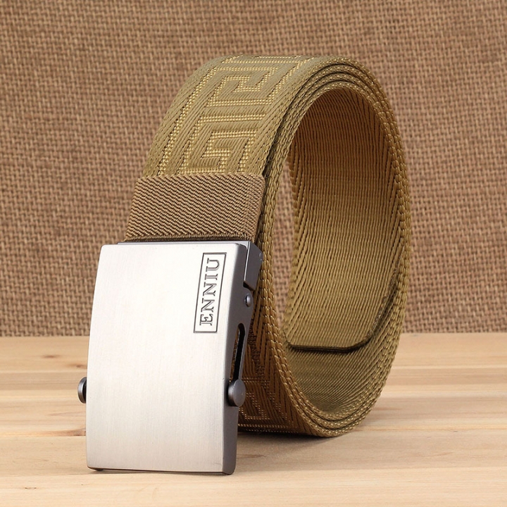 ENNIU nylon belt, men's canvas belt, young student, Korean version, automatic buckle canvas belt
