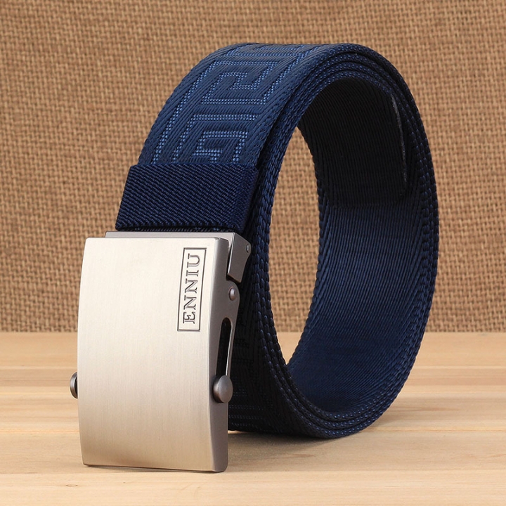 ENNIU nylon belt, men's canvas belt, young student, Korean version, automatic buckle canvas belt