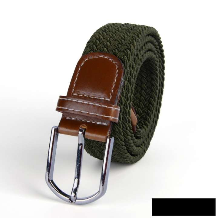 Men's canvas knitted waistband no holes elastic braided elastic belt pin leisurefashion wide women