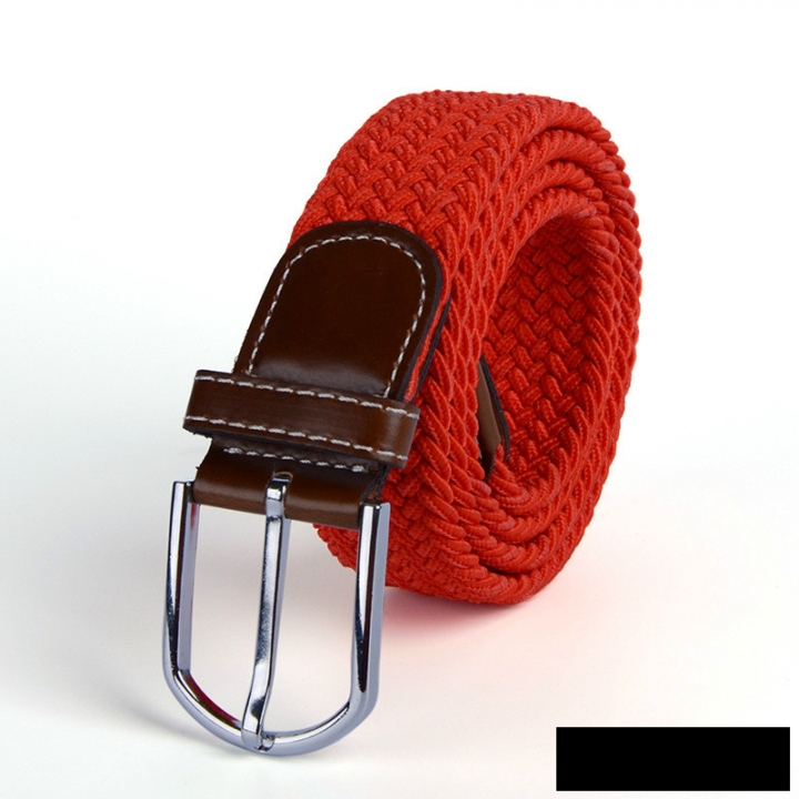 Men's canvas knitted waistband no holes elastic braided elastic belt pin leisurefashion wide women