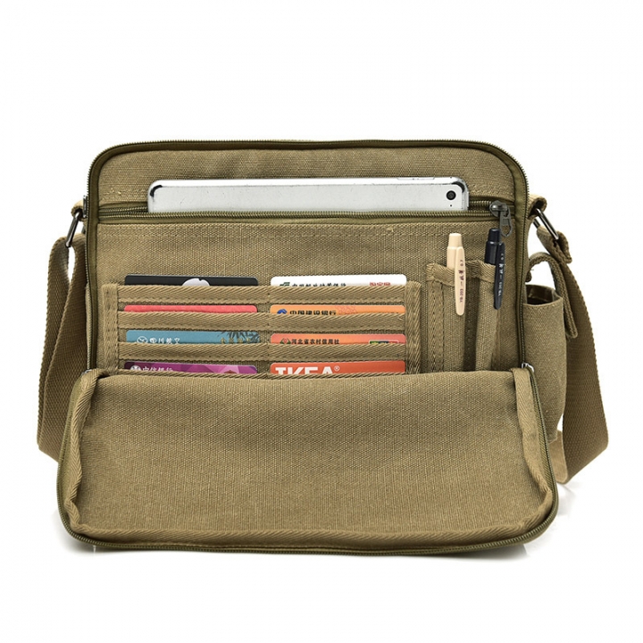 canvas bag, men's bag shoulder bag men's leisure bag, Korean version satchel multi-function iPad