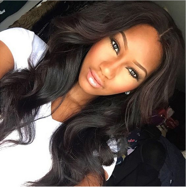 Wig, high temperature wire, big wave, black, medium length, long hair, lady's head.