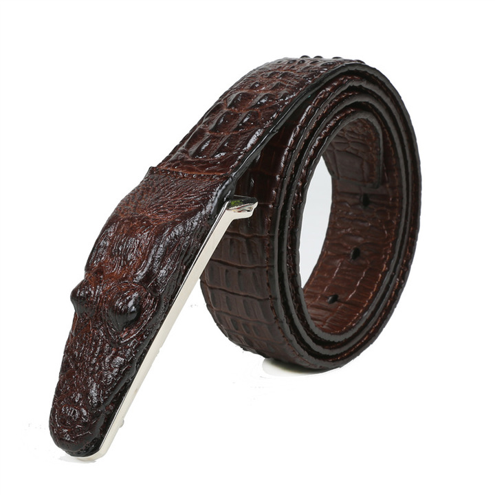 Crocodile pattern belt, men's leisure leather belt