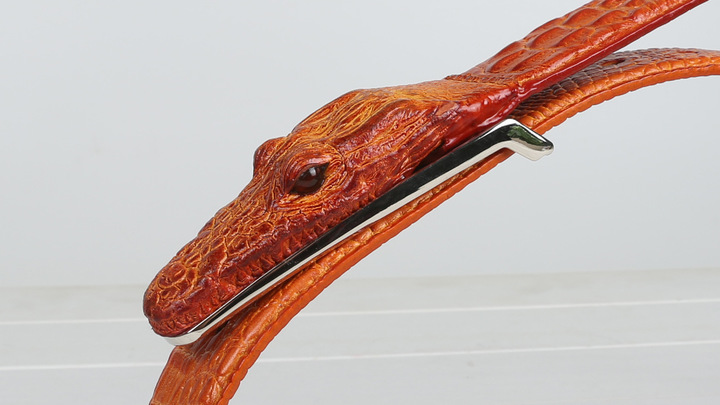 Crocodile pattern belt, men's leisure leather belt